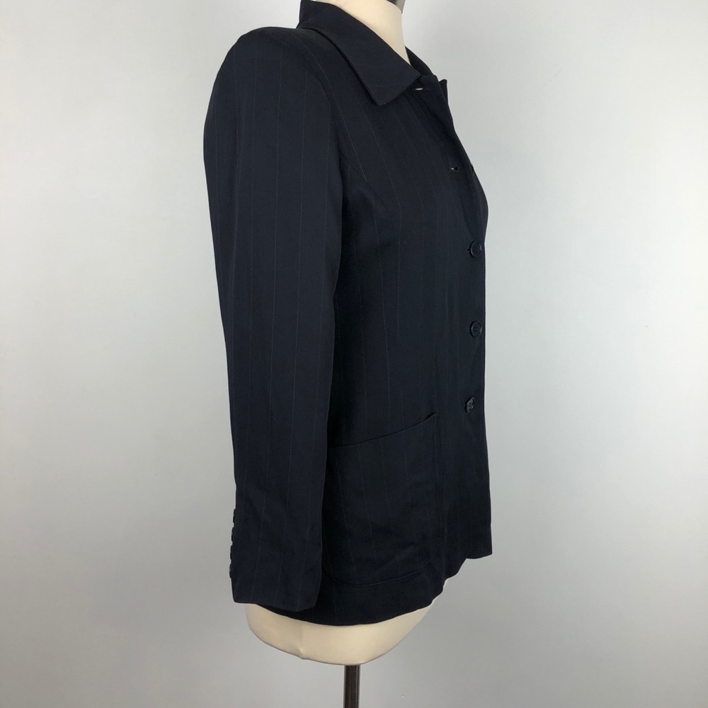 Talbots Button Blazer Jacket Stripe Pockets Work - image 2